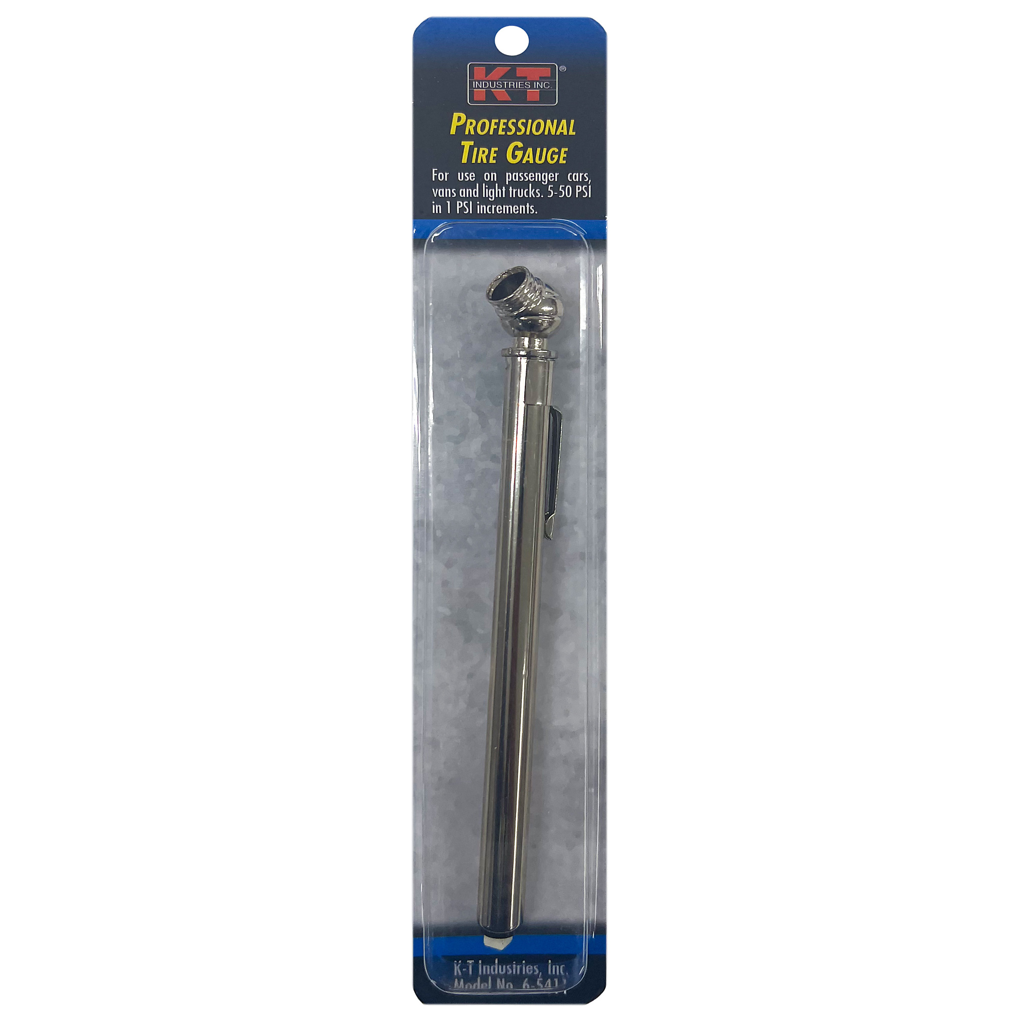 K-T Industries Professional Tire Gauge — 10-50 PSI, Model# 6-5411